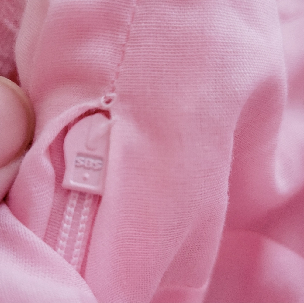 English Factory Pink Textured Balloon Mini Dress - Picture 12 of 15